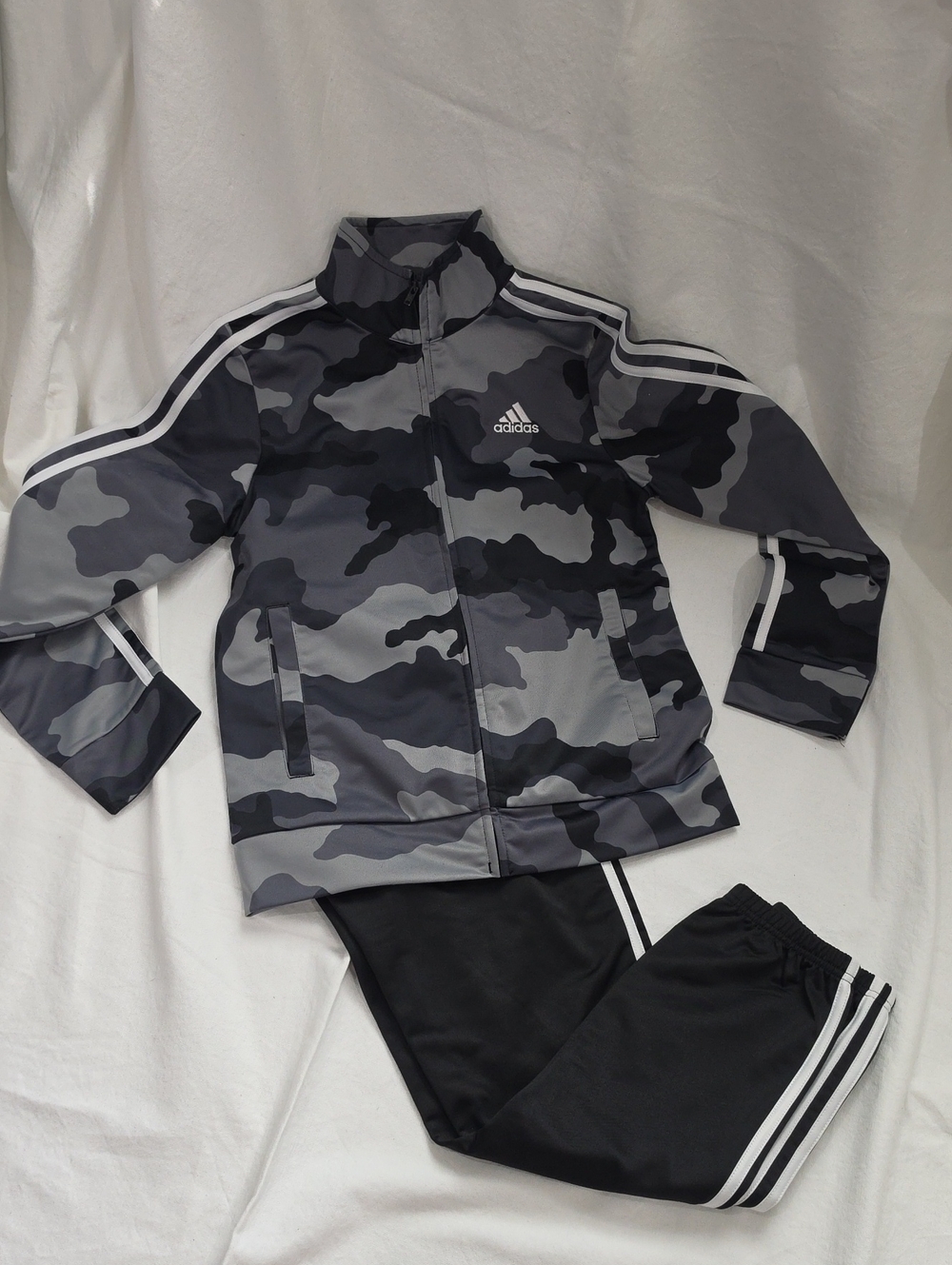 adidas Kids Gray Camo Track Jacket & Pants Set